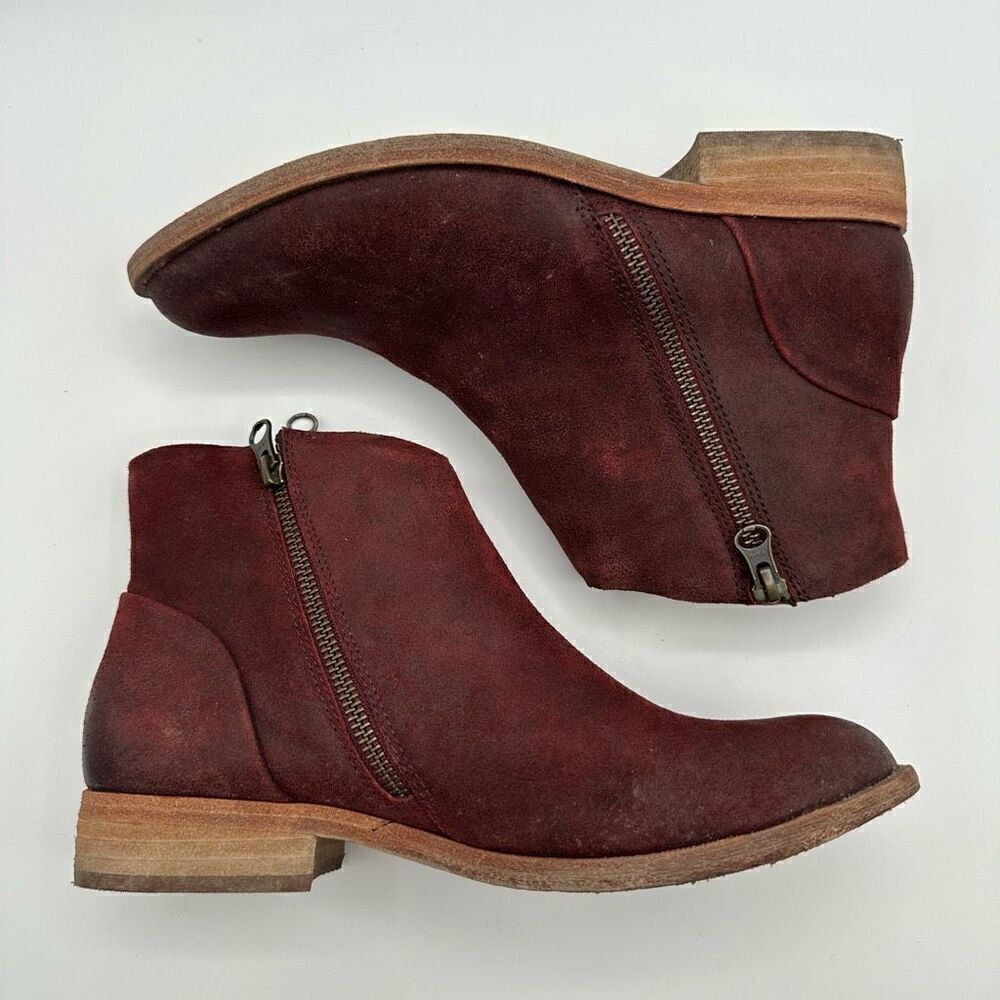 Kork Ease Women’s Size 8 Riley Bootie Dark Red Distressed Boots Leather Shoes